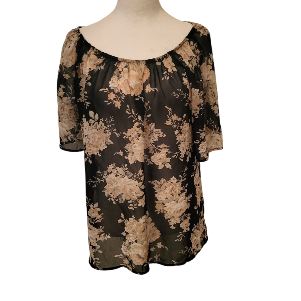 Bobeau Floral Blouse sz S